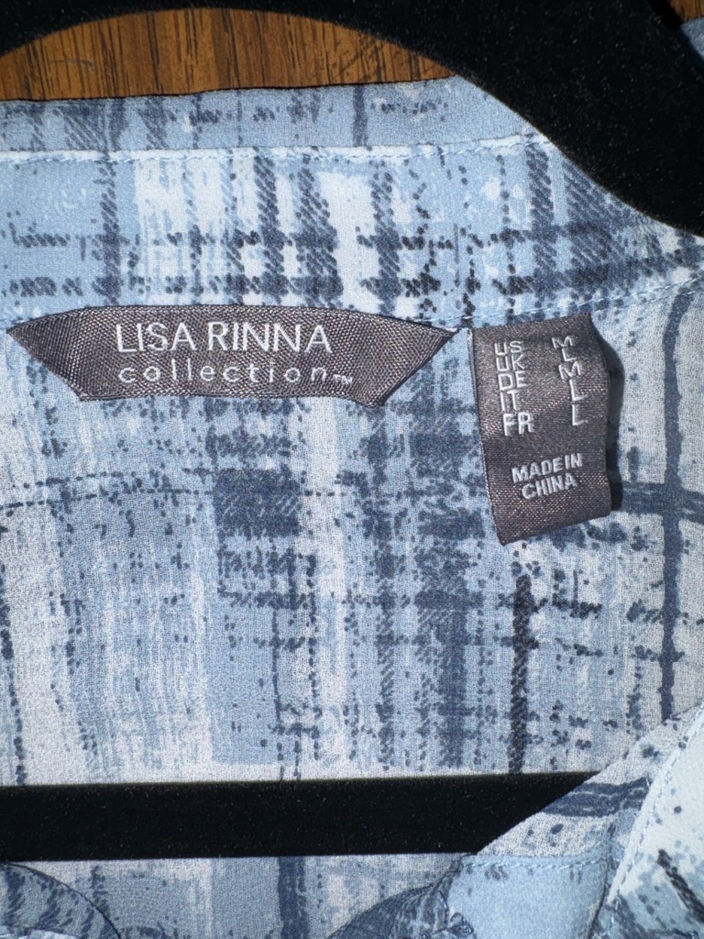 Lisa Rinna Collection Blue Abstract Sheer High-Low Tunic Dress Sizeโ Medium - Picture 4 of 5